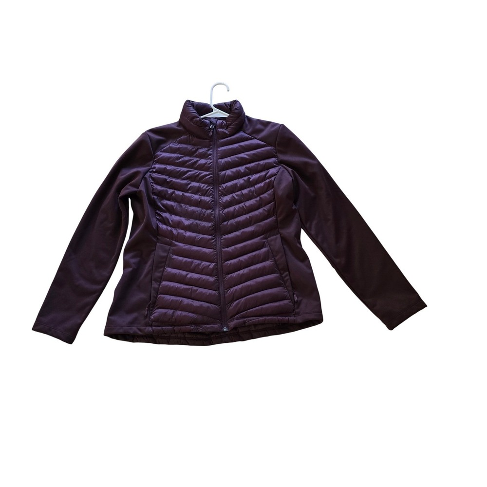 32 Degrees Heat Jacket Womens L Purple Puffer Fleece Hybrid Lightweight
